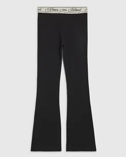 Girls Black RI Flared Leggings
