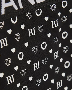 Girls Black RI Monogram Pack Of 5 Briefs