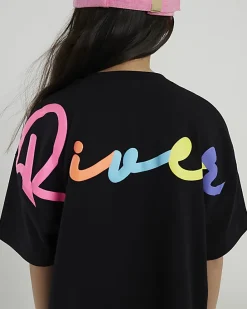 Girls Black River T-Shirt And Leggings Set