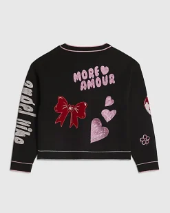 Girls Black Sassy Era Cardigan