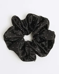 Girls Black Sparkle Scrunchie