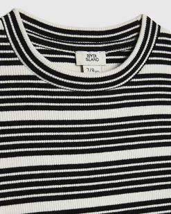 Girls Black Stripe Top