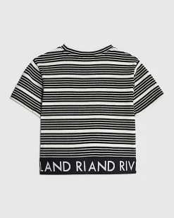 Girls Black Stripe Top