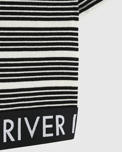 Girls Black Stripe Top