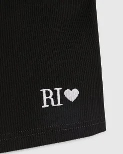 Girls Black Whipstitch Tank Top