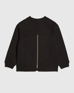 Girls Black Zip Back Detail Sweatshirt