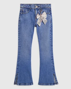 Girls Blue Keychain Flared Jeans