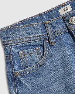 Girls Blue Barrel Leg Jeans