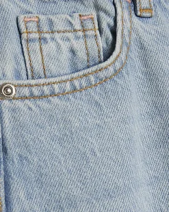 Girls Blue Barrel Leg Jeans