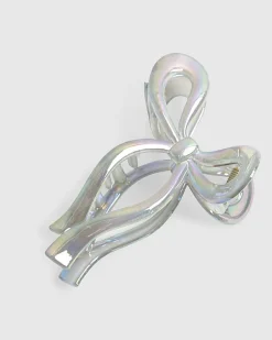 Girls Blue Bow Claw Hair Clip