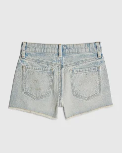 Girls Blue Denim Embellished Shorts