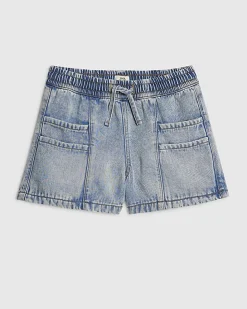 Girls Blue Denim Pyjama Style Shorts