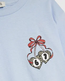 Girls Blue Leopard Girls Club 67 T-Shirt Set