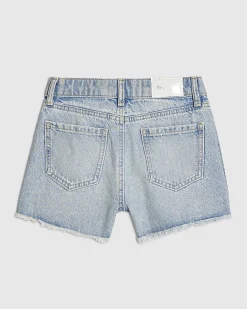 Girls Blue Pearl Denim Shorts