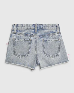 Girls Blue Pretty Graffiti Denim Shorts