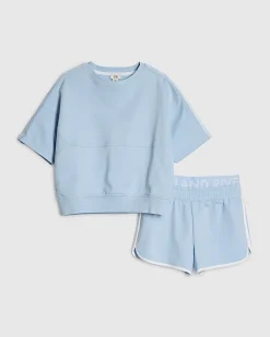 Girls Blue RI Waistband T-Shirt Set
