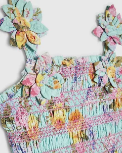 Girls Blue Rose Top and Trouser Set