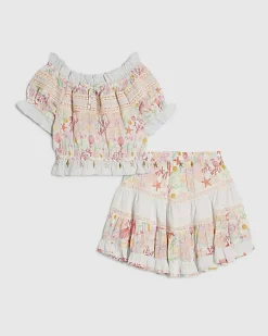 Girls Blue Under The Sea Skirt Set