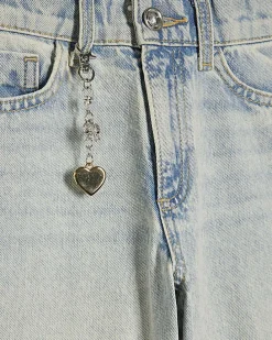 Girls Blue Wide Leg Jeans