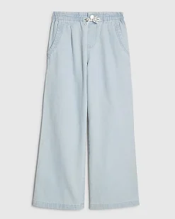 Girls Blue Wide Leg Jeans
