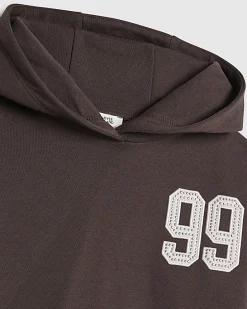 Girls Brown 99 Number Hoodie Tracksuit Set