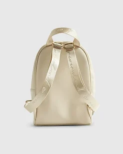 Girls Brown Heart Monogram Backpack