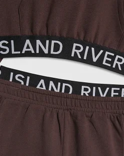 Girls Brown Hoodie And Shorts Set