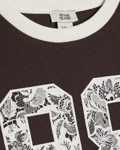 Girls Brown Lace 98 Number T-Shirt