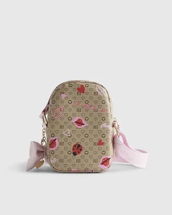 Girls Brown Lips Ladybird Cross Body Bag