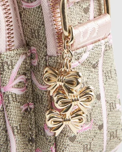 Girls Brown Monogram Bow Cross Body Bag