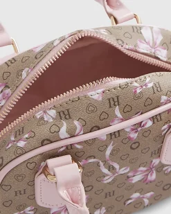 Girls Brown Monogram Bow Charm Bag