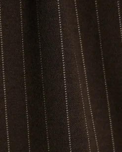Girls Brown Pinstripe Wide Leg Trousers