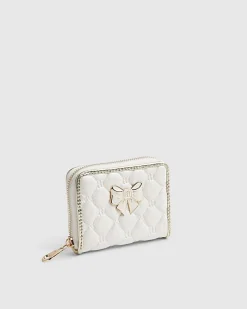 Girls Cream Bow Purse
