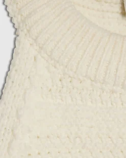 Girls Cream Charm Crochet Top