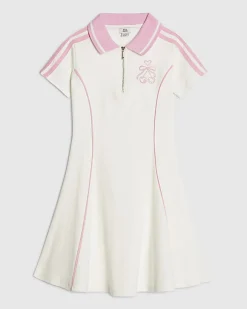 Girls Cream Cherry Polo Dress