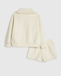 Girls Cream Collar Sweatshirt Set