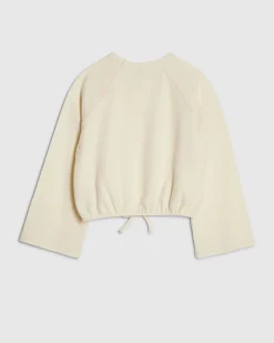 Girls Cream Cosy Bubble Hem Tie Sweatshirt