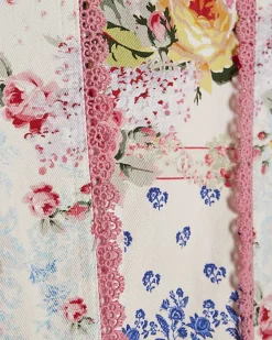 Girls Cream Floral Print Tiered Cotton Dress