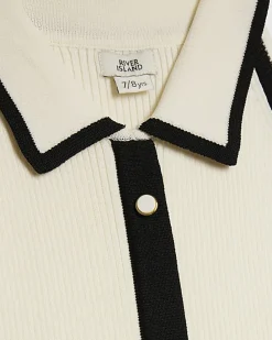 Girls Cream Halter Polo Dress