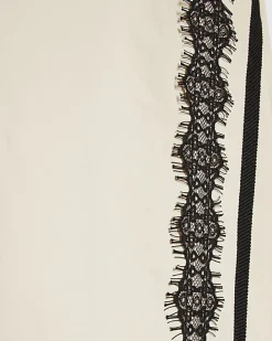 Girls Cream Lace Trim Trousers