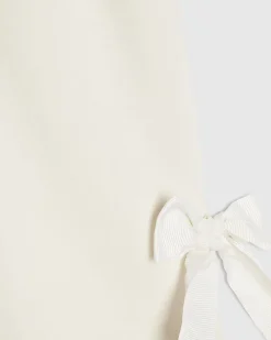 Girls Cream Premium Bow Shorts