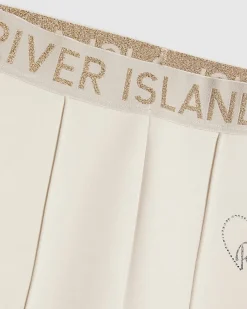Girls Cream Premium Kickflare Trousers