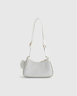 Girls Cream Quilted Bow Shoulder Bag