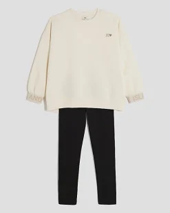 Girls Cream Split Back RI Sweatshirt Set