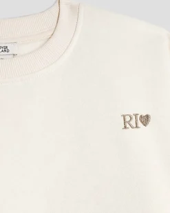 Girls Cream Split Back RI Sweatshirt Set