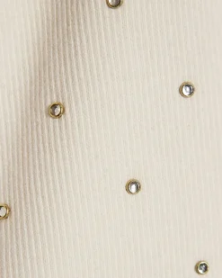 Girls Cream Studded T-Shirt