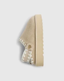 Girls Cream Whipstitch Strap Slippers