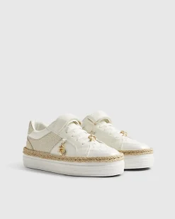 Girls Gold Sea Shell Trainers