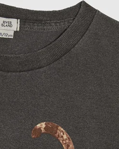 Girls Grey Dyed Tiger T-Shirt