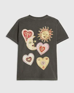 Girls Grey Quirky Sun Icon T-Shirt